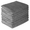 Gryeer Microfiber Kitchen Towels, Super Absorbent, Soft and Lint Free Dish Towels, One Side Ribbed One Side Smooth Tea Towels, 26x18 Inch, Pack of 8, Gray