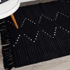 Boho Kitchen Rug Runner Black with Tassel - Image 5