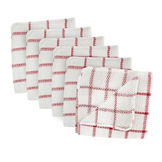 DII Scrubber Collection Dishcloth Set, 12x12, Red 6 Count