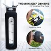 Glass Water Bottle with 32 OZ Straw & Wide Mouth & Black Silicone Sleeve - Image 6