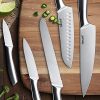 Hecef Silver Kitchen knife set of 5, Satin Finish Blade - Image 7