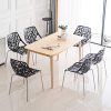 Bonnlo Modern Dining Chairs Set of 6 Plastic Saping Birch Chairs - Image 5