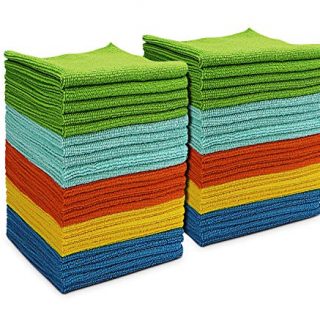 AIDEA Microfiber Cleaning Cloths All-Purpose Softer Highly Absorbent, Lint Free - Streak Free Wash Cloth for House, Kitchen, Car, Window, Gifts(12in.x 12in.)--(Pack-50)