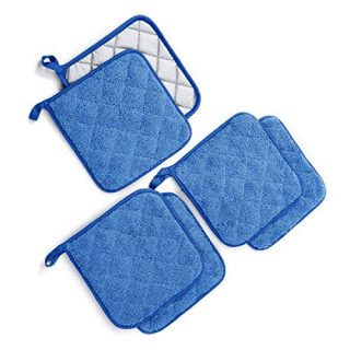 Jennice House Potholders Set, 6 Pack of Heat Resistant Hot Mat Coasters Pure Cotton Kitchen Everyday Pot Holders, 7"X7" for Cooking and Baking