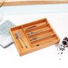 Bamboo Cutlery Tray Kitchen Utensil Silverware Flatware Drawer - Image 2