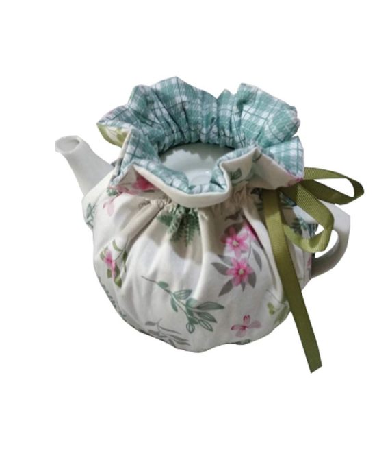 Cheng Yi Modern Design 100% Cotton Printed Tea Cosy,Creative Kitchen Tea Pot Dust Cover,Tea Cosy Breakfast Warmer,Kettle Cover,Insulation and Keep Warm,CYFC1382 (White)