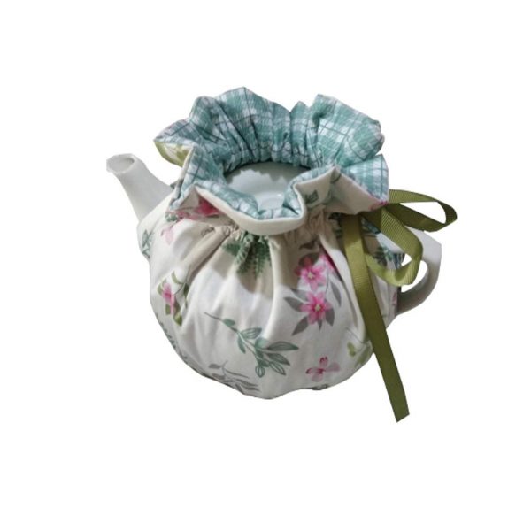 Cheng Yi Modern Design 100% Cotton Printed Tea Cosy,Creative Kitchen Tea Pot Dust Cover,Tea Cosy Breakfast Warmer,Kettle Cover,Insulation and Keep Warm,CYFC1382 (White)