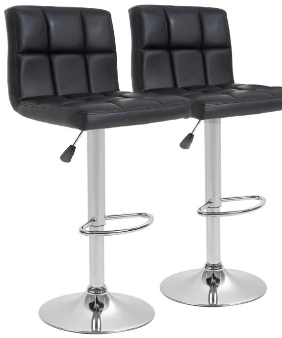 BestOffice Counter Height Bar Stools Set of 2 PU Leather Swivel BarStools for Kitchen Stool Height Adjustable Counter Stool Barstools Dining Chair with Back