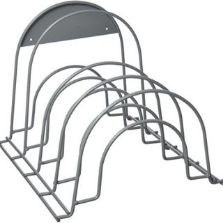Kitchen Cabinet Pot, Pan and Lid Organizer and Holder- Iron Storage Pantry Rack Shelf for Pots and Pans, Houseware, Bakeware and More by Lavish Home