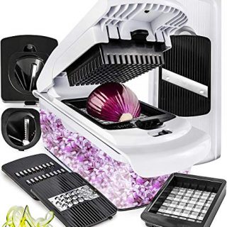 Fullstar Vegetable Chopper Dicer Mandoline Slicer - Food Chopper Vegetable Spiralizer Vegetable Slicer - Onion Chopper Salad Chopper Veggie Chopper Vegetable Cutter Food Slicer 7 Blades