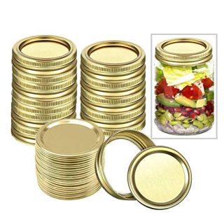 48 Pcs Canning Lids 70mm Regular Mouth Canning Bands and Lids Kitchen Airtight Reusable Jar Lids for Ball, Mason Can Jar Lids (24 Pcs Lids & 24 Pcs Bands)