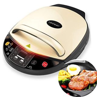 Liven Electric Skillet Baking Pan LR-D3020A, Digital Display, 3 Heating Levels,Non-stick Baking Pan with Detachatable Down Plate, 1400W，30CM
