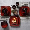 Gibson Soho Lounge 16-Piece, Square Reactive Glaze Dinnerware Set - Image 4