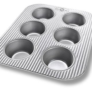 USA Pan Bakeware Toaster Oven Muffin Pan, 6 Well, Nonstick & Quick Release Coating, Made in the USA from Aluminized Steel