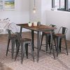 VIPEK 24" Metal Counter Height Bar Stools with Backrest Set - Image 5