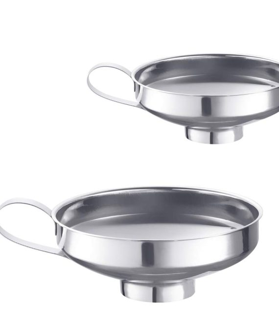 Canning Funnel - Stainless Steel Kitchen Funnels for Wide Mouth and Regular Mason Jars, Set of 2