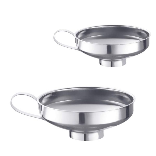 Canning Funnel - Stainless Steel Kitchen Funnels for Wide Mouth and Regular Mason Jars, Set of 2