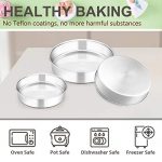 Cake Pan Set of 3 (6 inch/8 inch/9½ inch), E-far Stainless Steel - Image 2