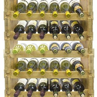 Sorbus 6-Tier Stackable Bamboo Wine Rack— Classic Style Wine Racks for Bottles— Perfect for Bar, Wine Cellar, Basement, Cabinet, Pantry, etc.— Holds 36 Bottles (6-Tier, Natural)