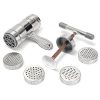 Iusun Noodle Maker with 5 Noodle Mould, Stainless Steel Portable Manual Pasta Mold Machine Fruits Juice Press Kitchen Tool (Silver)