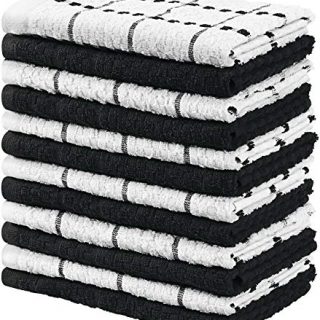Utopia Towels Kitchen Towels, 15 x 25 Inches, 100% Ring Spun Cotton Super Soft and Absorbent Black Dish Towels, Tea Towels and Bar Towels, (Pack of 12)