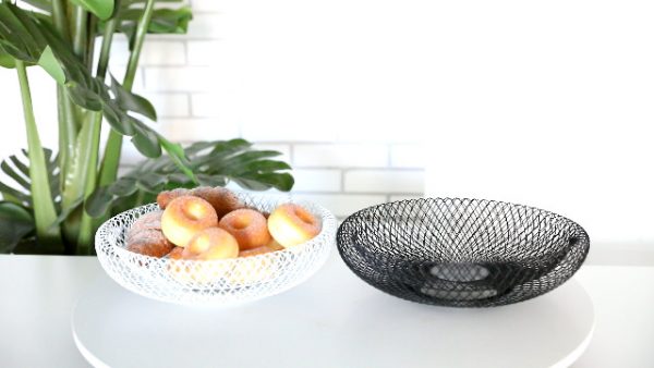 JHY DESIGN Metal Wire Fruit Basket,11.5''L Hemisphere Storage Baskets - Image 7