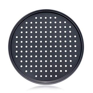 Alices 13 Inch/32CM Nonstick Carbon Steel Pizza Pan, Pizza Tray， Bakeware Perforated Round For Home Kitchen