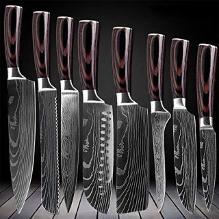 D&G 8 Piece Kitchen Chef Knife Set - High Carbon Stainless Steel