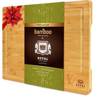 XXL Bamboo Cutting Board for Kitchen with Juice Groove - Wooden Chopping Board for Meat, Vegetables, Fruit and Cheese | Charcuterie Serving Tray, (XXL, 20 x 14")
