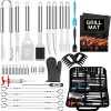 BBQ Grill Accessories BBQ Tools Set, AISITIN 35 PCS BBQ Grilling Accessories, Stainless Steel Grill Tools Set for Smoker, Camping, Kitchen, Fathers Day Birthday Gift Barbecue Grill Accessories for Men