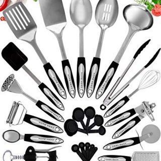 Home Hero Stainless Steel Kitchen Cooking Utensils - 25 Piece Kitchen Utensil Set - Nonstick Kitchen Utensils Cookware Set with Spatula Set - Best Kitchen Gadgets Kitchen Tool Set Cooking Utensils Set