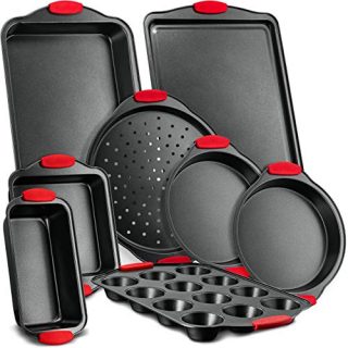 8-Piece Carbon Steel Nonstick Bakeware Baking Tray Set