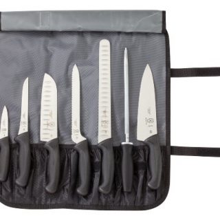 Mercer Culinary M21820 Millennia 8-Piece Knife Roll Set, Black