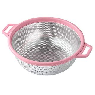 Large Metal Pink Strainer for Pasta