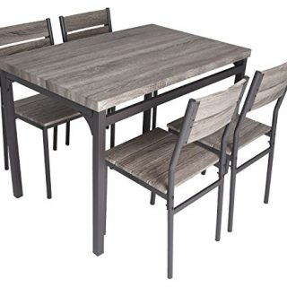 Rustic Grey Wooden Kitchen Table and 4 Chairs