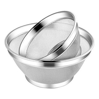 Greenway-Kitchen upgraded stainless steel colander and strainer- Unique high surround design With 2 pack set- 1.9/3.5 Quart