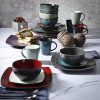 Gibson Soho Lounge 16-Piece, Square Reactive Glaze Dinnerware Set - Image 2