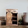Wood Accent Cabinet with 1 Door and 3 Shelves - Image 4