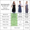 BIGHAS Adjustable Bib Apron with Pocket Extra Long Ties - Image 7