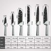 XYj Stainless Steel Kitchen Knives Set, Fruit Paring Utility Santoku Chef - Image 4