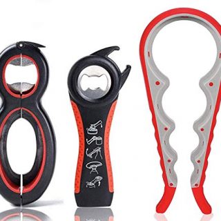 JAPI Bottle Can and Jar Grip Opener, 5-in-1 and 6-in-1 Multi Kitchen Tools Set and 4-in-1Jar Grip Opener, Lid Seal Remover Lid Twist Off for Weak Hand and Arthritic,Children, Elderly,(3 pack)