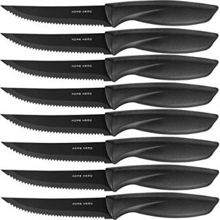 Steak Knives Set of 8 - Steak Knife Set - Serrated Steak Knives Dishwasher Safe Steak Knives - Steak Knifes Set of 8 - Stainless Steak Knives Serrated - Dinner Knives by Home Hero