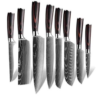 MDHAND Kitchen Knife Set, High Carbon Stainless Steel Chef Knife Set, 8 Piece