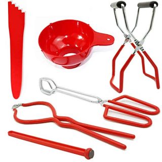 Canning Kit Canning Supplies 6 Pcs - Include Jar Lifter, Canning Funnel, Jar Wrench, Lid Lifter, Canning Tongs, Measurer - Kitchen Tool Anti-Scald Clip Suit