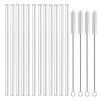 MIXIAO Glass Drinking Straws Clear Reusable Glass Straws Set of 12 with 4 Brushes - Healthy Eco Friendly Glass Straws, Ideal for Smoothie Milkshake etc 8.5"x 10 mm (12 Straight)