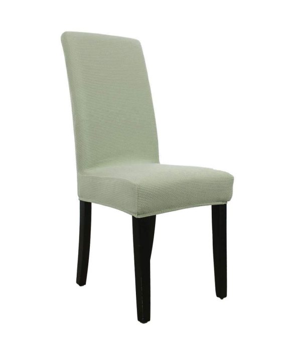 uxcell Luxury Knit Jacquard Chair Cover Strech Spandex Long Back Dining Chair Seat Cover Slipcover Protector Sage Green L