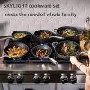 SKY LIGHT Nonstick Cookware Set, 10 Piece Stone-Derived Cooking Pots - Image 4