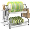 2-Tier Dish Rack with Utensil Holder