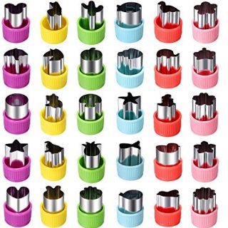 Magigift 1" Vegetable Cutter Shapes Set - Mini Cookie Cutters Fruit Cookie Pastry Stamps Mold for Kids Baking and Food Supplement Tools Accessories (30pack)