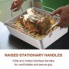 Roasting Pan, E-far 15.2 Inch Stainless steel Turkey Roaster - Image 5